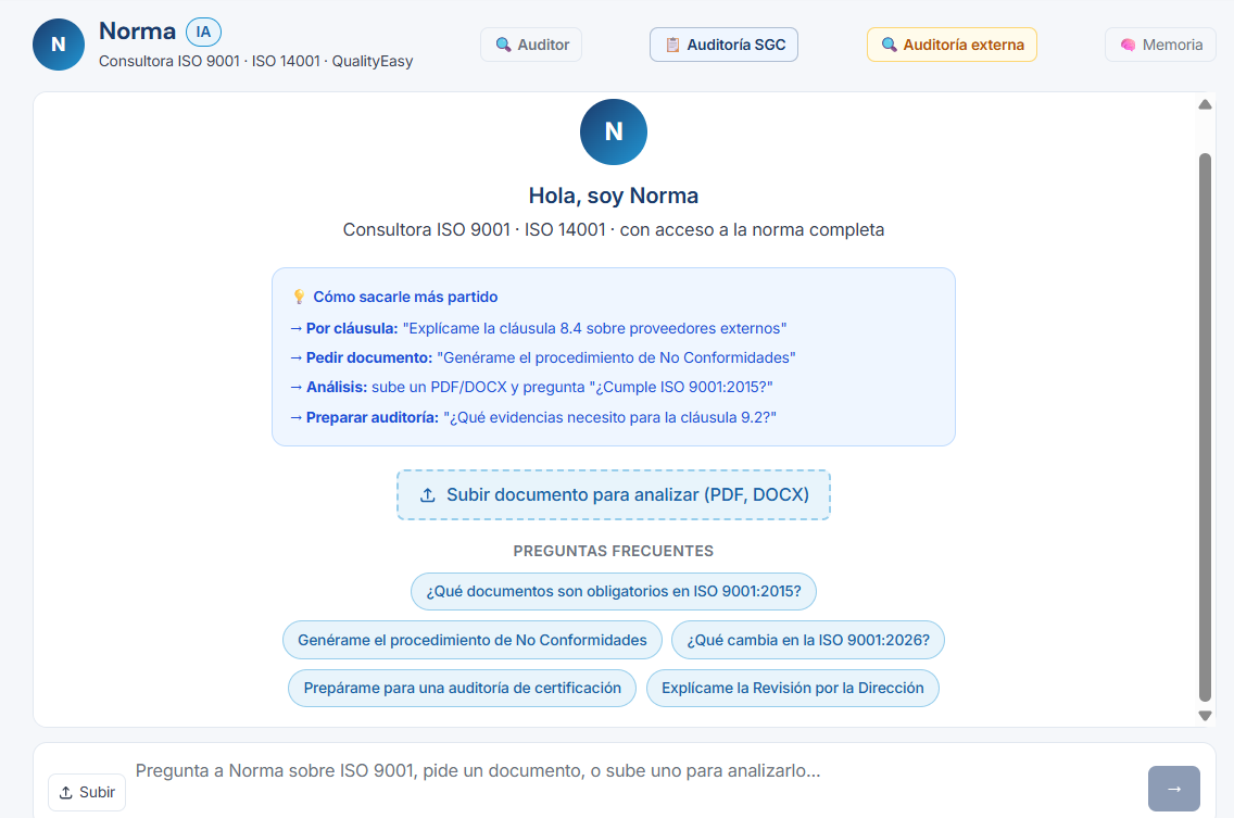 Consultor Norma IA — QualityEasy