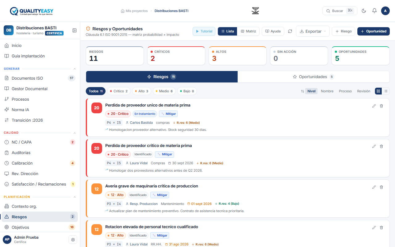 Matriz riesgos QualityEasy
