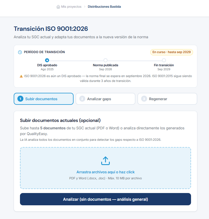 Módulo transición ISO 9001:2026